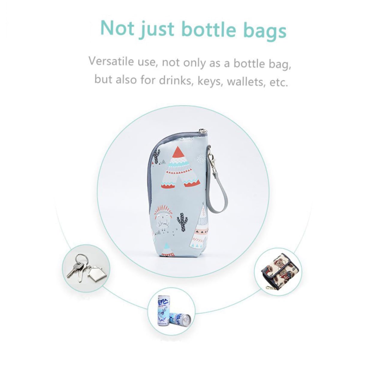 Abaodam 5piezas Bolsa Térmica para Biberón Infantil Bolsa Aislante Portátil Mantener Exteriores Compatible Botellas De Leche y Bebidas