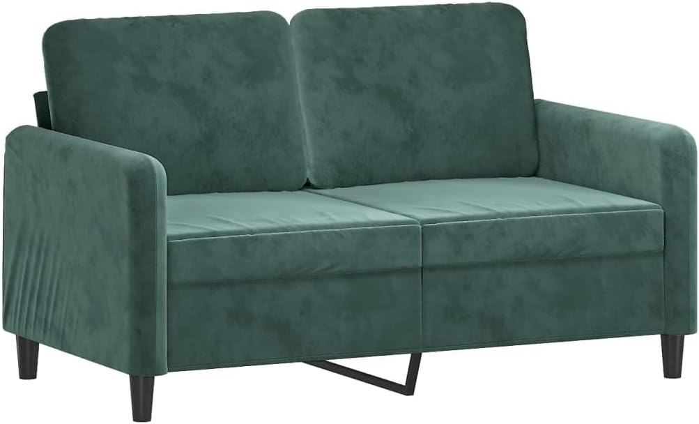 2-Seater Sofa Dark Green Velvet (100% Polyester) 2-Seater Living Room Furniture