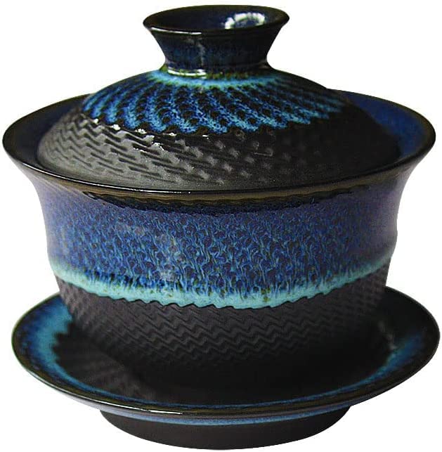 Forno smaltato ceramica Gaiwan, tazza da tè in porcellana Kungfu, tazza da tè retrò cinese, Sancai Gaiwan con piattino con coperchio