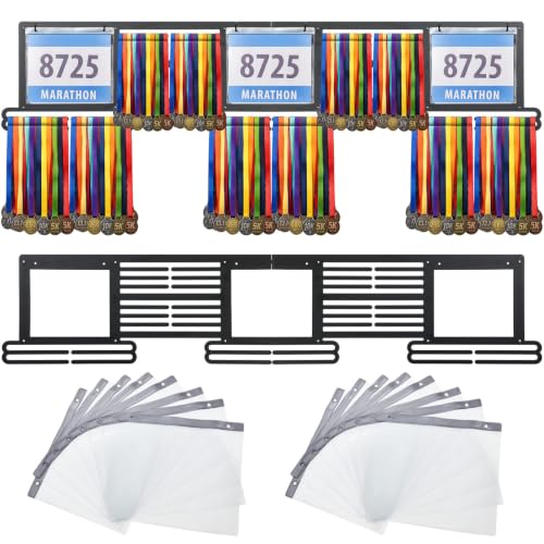 Shimeyao Large Race Bib and Medal Display Hanger, 55 x 11.22 Inch, Black