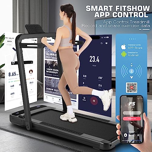 Ancheer 2 In 1 Under Desk Treadmill, Folding Treadmill For Home Office, 2.25Hp Walking Pad Treadmill With Handrail, Electric Running Jogging Machine With App, Remote Control And Led Display #TOP4