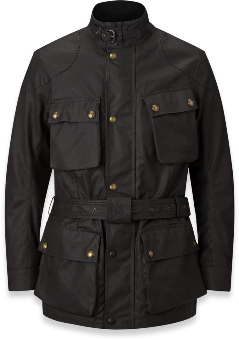 Belstaff Trialmaster Wax Motorcycle Jacket, black, 3XL