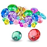 ECVUKQ 30 Stück Acryl Diamanten Groß, 40 30MM Edelsteine Groß Spiel Diamanten Bunt Acryl Diamonds für Hochzeit Party Vasenfülle Tischdeko Piraten Schatzsuche