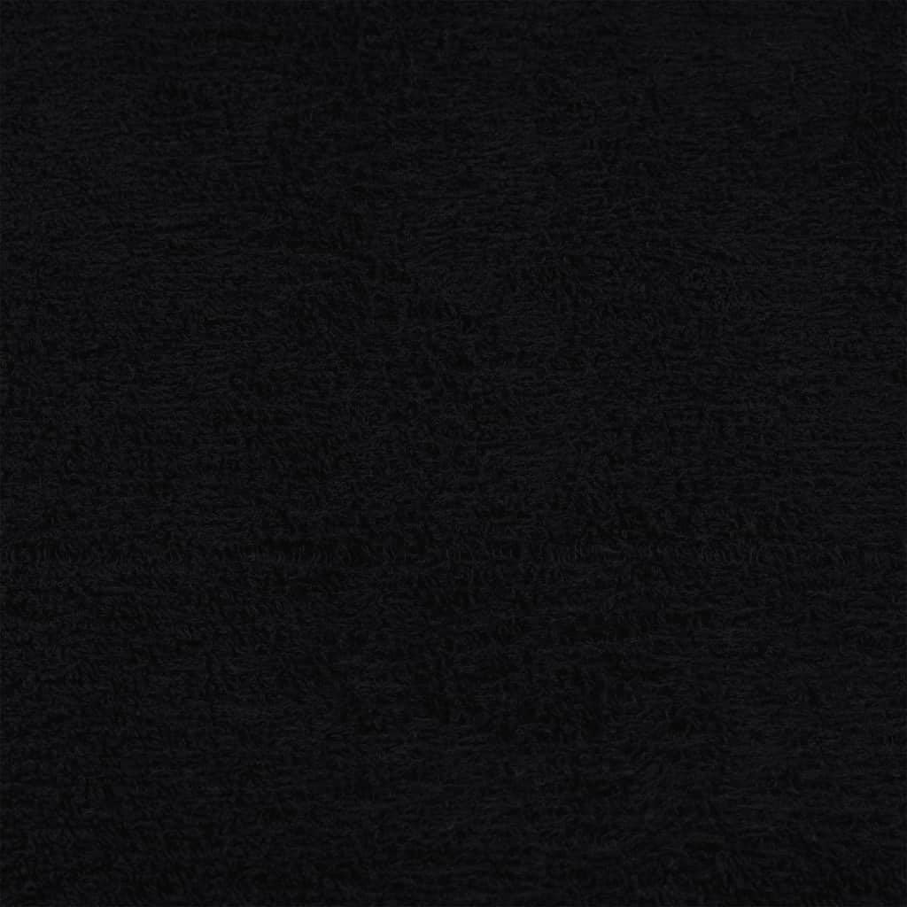 vidaXL Toallas de Invitados 10 uds 100% algodón Negro 70x140cm 360gsm