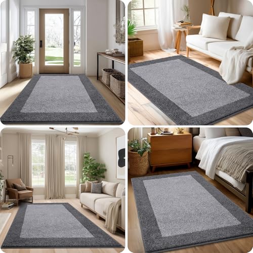 Image of Machine Washable Runner Rug 32 inch x 168 inch, Non Slip Kitchen Rug for Floor, Absorbent Entrance Rug for Hallway, Bedroom, Living Room, (Roll Packing)