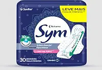 Sym Absorvente Premium Noturno Suave Com Abas Branco, 30 Unidades