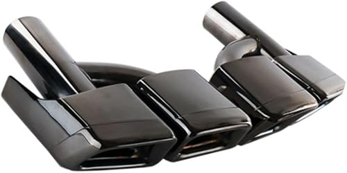 YBETO 2pcsSet Stainless Steel Material Type Exhaust Tip Muffler W212 Exhaust Tip Compatible with Mercede-s-Benz E63 W212 W204 (Color H Type Black)