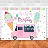 Avezano Ice Cream Party Backdrop Ice Cream Truck Birthday Party Bckground Sprinkles Ice Cream Shop Birthday Party Decorations 7x5ft