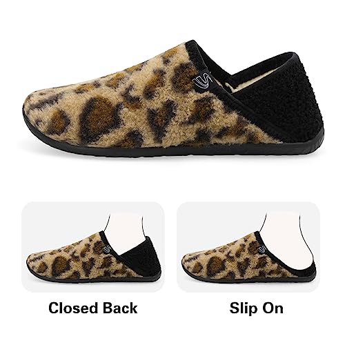 Image of Spesoul Fuzzy House Slippers for Women Men Indoor Closed Back Lightweight Cozy Faux Furry Lining Barefoot House Shoes Slipper Socks for Bedroom Home Office Yoga Outdoor Walking Shoes