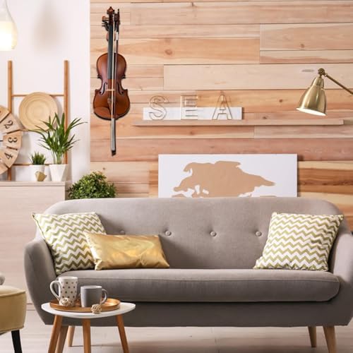 Genérico Soporte de pared para violín: percha de violín con de gancho de caoba | Soporte de pared estable para, viola, ukelele y violonchelo | Guitarra usador: para reist hime, estudio, sala de mús - imagen 2