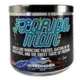 Funny Florida Man Soy Scented Candle, 14.5oz Glass Jar for Home (Florida Man)