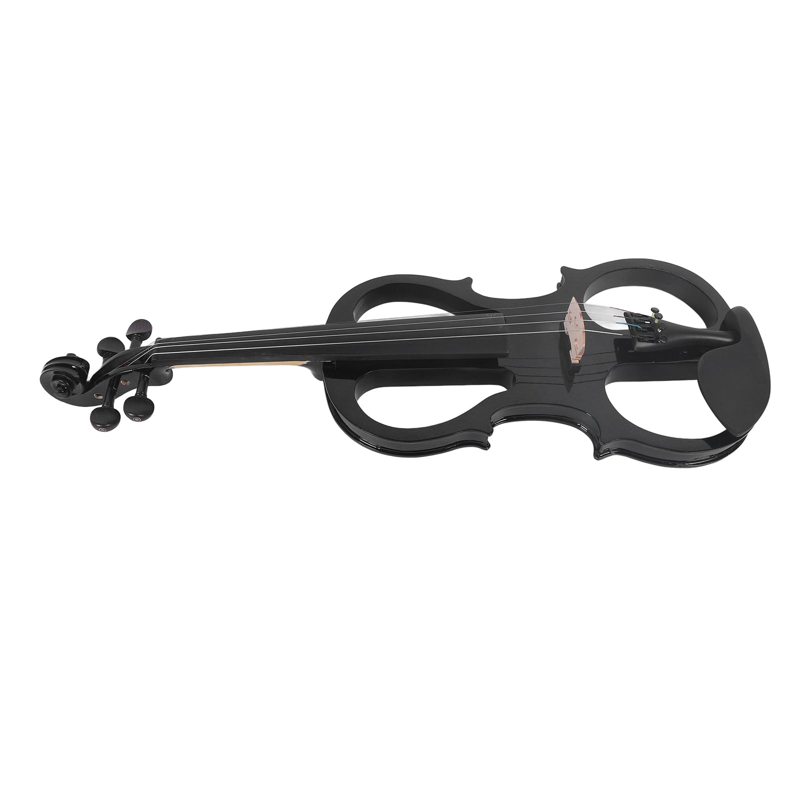 Violino Elettrico Set Professionale 4/4 Musica Silenziosa Performance Violino Per Studenti Adulti (BLACK)