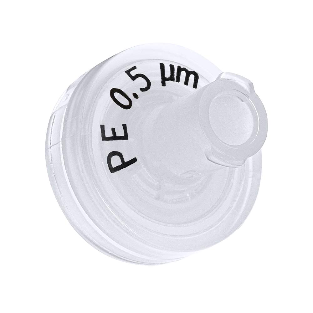 GVS Filter Technology, Filtro de jeringa, ABLUO, 13mm, Membrana PE, 0.5µm, alojamiento PP, 100/pc
