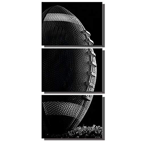 gold mi Black and White Poster Football Sport for Boy's Room Wall Decor Canvas Painting Rubgy Home Decorations Frame Canvas (D, 12x16inch)