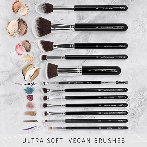 Niré Beauty 15piece Award Winning Professional Makeup Brush Set: Vegan Makeup Brushes with Case, Makeup Sponge, Brush Cleaner, Guide, Gift Box - Image 3