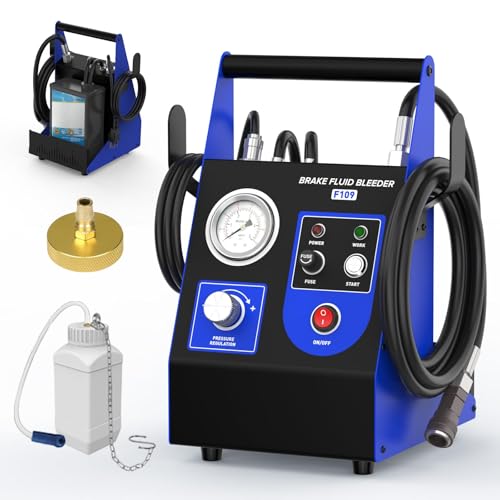 Bremsenentlüftungsgerät Elektrisches 220V Automatisch Bremsflüssigkeitswechselgerät mit 1 Hauptbremszylinderadapter 0.5~2.5Bar Einstellbarem Druck Pulsierendes Bremsenentlüftungsset für VW BMW Skoda