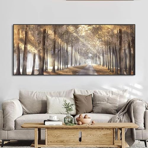 Toile paysage foret rose pour habiller un mur vide de chambre