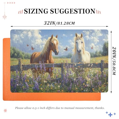 Paillasson cheval lavande blanc 50x80cm tapis d'intérieur absorbant - 4