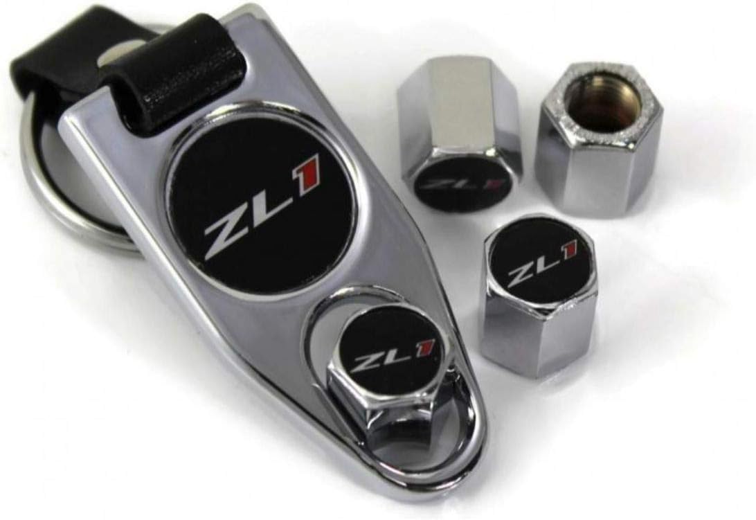 Elite Automotive Key Chain and ABS Tire Valve Caps for Chevrolet Camaro ZL1 Chrome - 703-0335