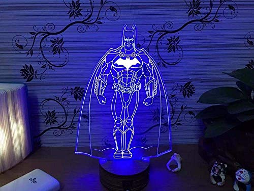 3D Veilleuse Veilleuse Batman Vs Superman Lampe 3D Veilleuse Gravée Au Laser Bois Base 7 Couleurs Changement Led Dawn Of Justice Enfants Cadeau Cover