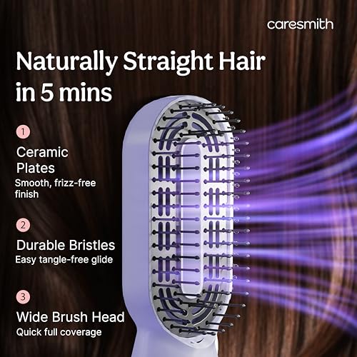Image of Caresmith Bloom 3 in 1 Hot Air Brush for Hair| Hair Dryer, Volumizer Brush & Hair Straightening Brush | 4 Mode Settings |Multiple Hair Styling Tools in One| Blow Dryer For Women|Hot Hair Brush|1200W Power, Ceramic-Coated, 360 Airflow