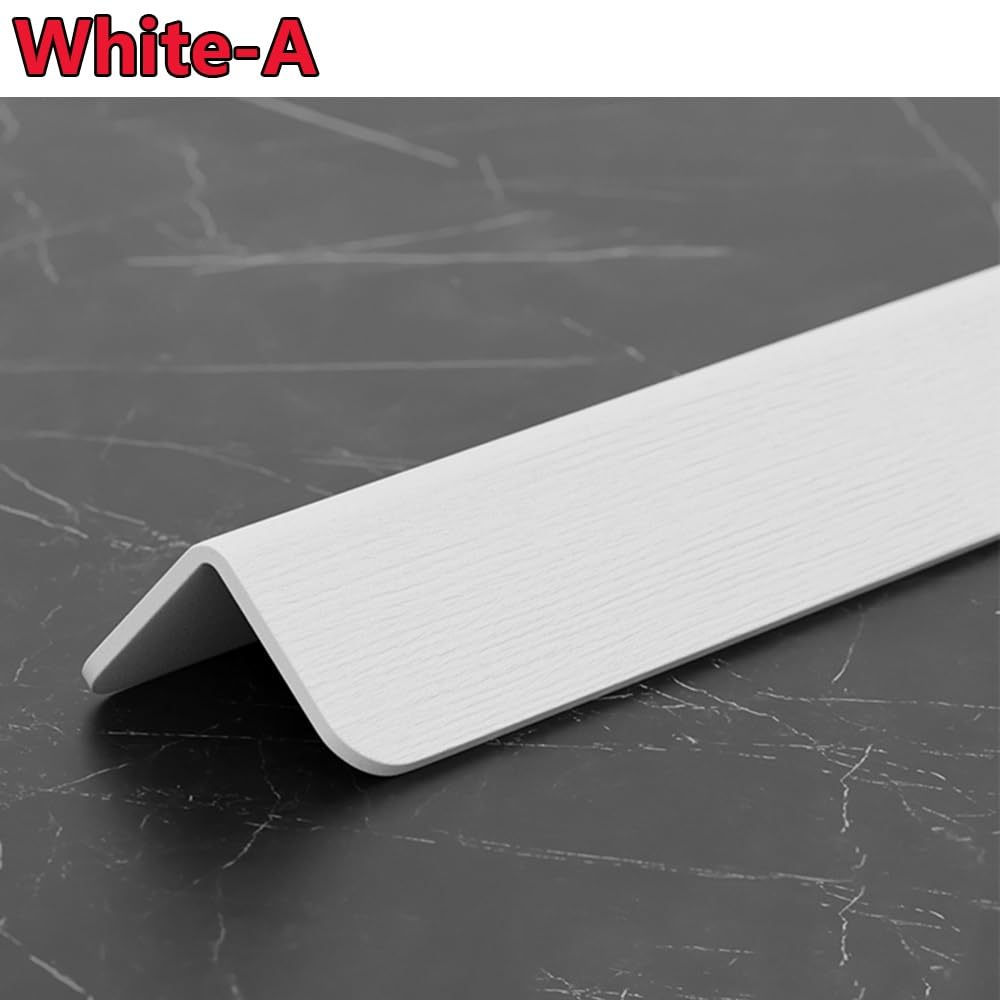 Protection d'angle murale en PVC en forme de L - Bande autocollante anti-collision pour plinthe de fenêtre, blanc - A-L 100 cm (39 cm)