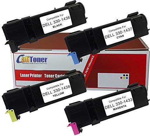 Calitoner Remanufactured Laser Toner Cartridge Replacement for Dell 2130cn, 2135cn Printer- (4 Pack)