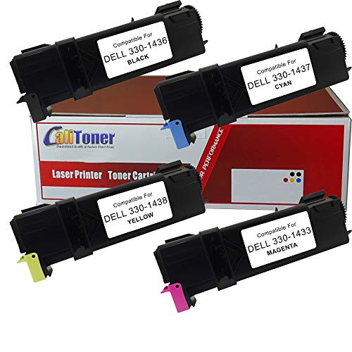 Calitoner Remanufactured Laser Toner Cartridge Replacement for Dell 2130cn, 2135cn Printer- (4 Pack) Calitoner Remanufactured Laser Toner Cartridge Replacement for Dell 2130cn, 2135cn Printer- (4 Pack)