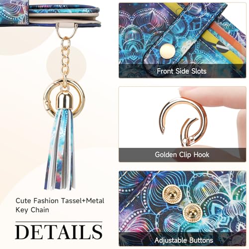 APHISON Women RFID Slim Bifold Wallet, Card Holder with Zipper Coin Purse, Ultra-Thin Compact Wallet with ID Window Minimalist Sky2