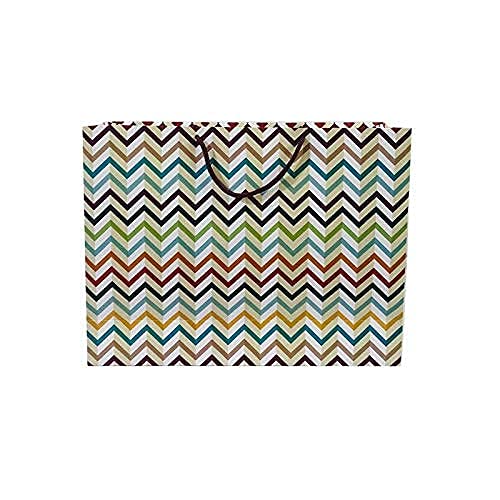 Revashree Craft World Attractive Zigzag Printed Eco Friendly Gift Paper Bag, Size 17 inch (H) x 13 inch (W) x 5 inch (Side), Pack of 5