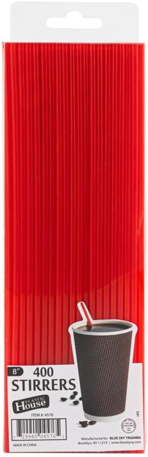 Stirrer Sticks - Case of 8,000 - Plastic, 20 Packs x 400 - for Restaurants, Cafes & Everyday Use
