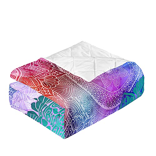 Couvre-lit réversible mandala dessus de lit microfibre doux