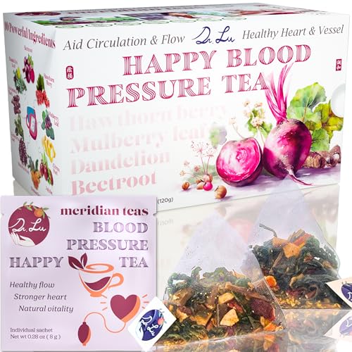 Dr. Lu’s Happy Blood Pressure Tea | 100% Natural Heart Functional Tea for Blood Pressure Support |...