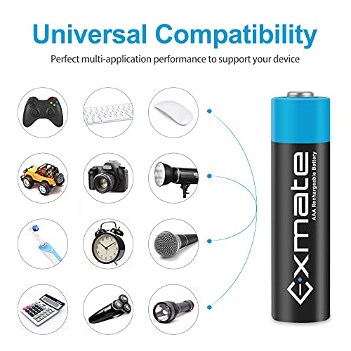 Exmate Batterie Ricaricabili AAA ad Capacità