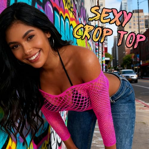 Buitifo Camisa de Malla de Lencería Sexy para Mujeres Cobertura de Playa Camiseta de Encaje Sexy Tank Top(Rosarojo wgt,M)