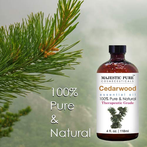 Majestic Pure Cedarwood Essential Oil, Therapeutic Grade, Pure And Natural Premium Quality Oil, 4 Fl Oz #TOP5