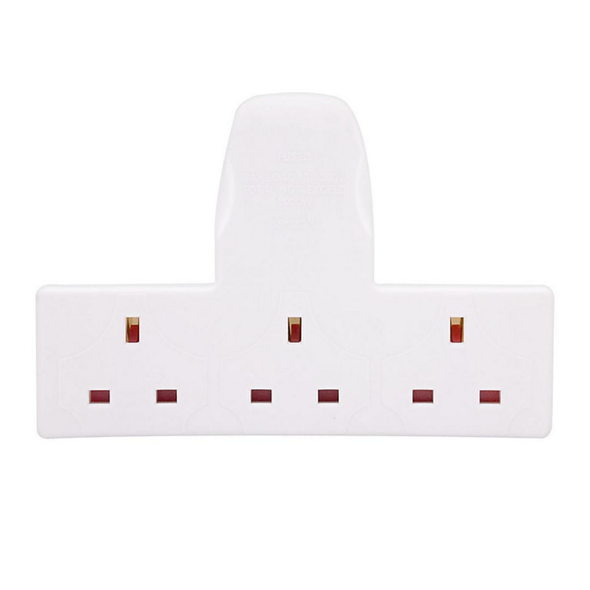 CDL Micro 3 Way/Triple UK Mains 3 Pin 250v 13Amp Adapter Plug/Socket/Bar - White