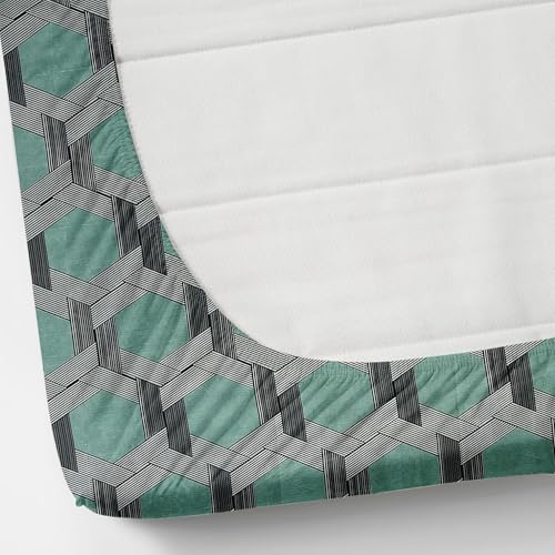 Image of VOMZER 300 Threadcount Elastic Fitted Bedsheets Single Bed with 1 Pillow Cover | Single Bed with All Around Elastic, Size 36 X 72 X 8 Inches Green