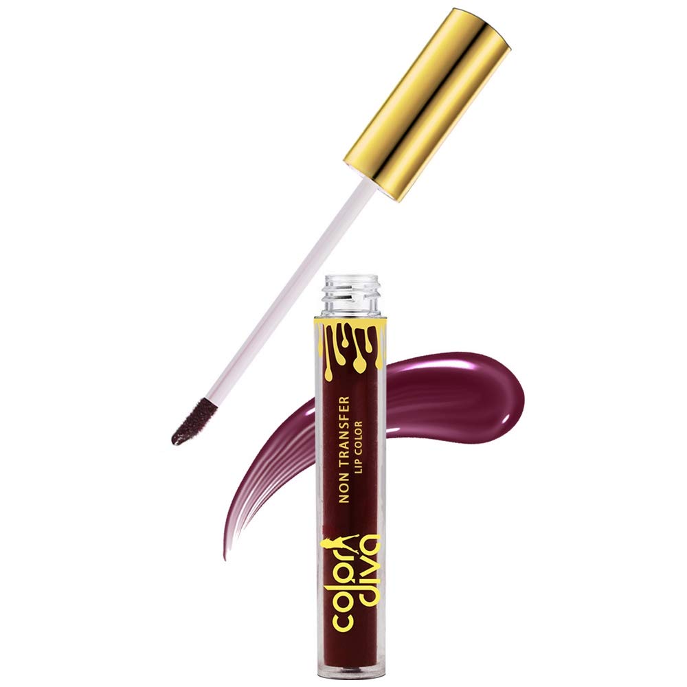 COLOR DIVA Non Transfer Matte Liquid Lipstick, Wine Bery, 6ml
