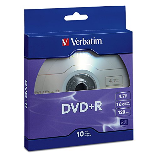 Verbatim DVD+R Blank Discs 4.7GB 16X Recordable Disc - 10 Pack & CD-R Blank Discs 700MB 80-Minutes 52X Recordable Disc for Data and Music- 10 Pack #2