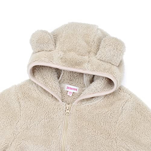 Image of Toddler Girls Boys Fleece Hoody Jacket Zip Up Teddy Coat Warm Winter Outwear