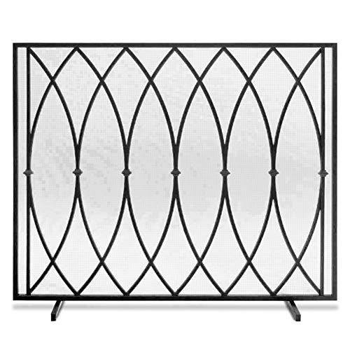 Moderna recinzione parascintille autoportante, schermo per camino piatto largo 100 cm con griglia fine, strumento per caminetto per legna da ardere/bricchette di carbone/fuoco a gas (Colore: Bronzo