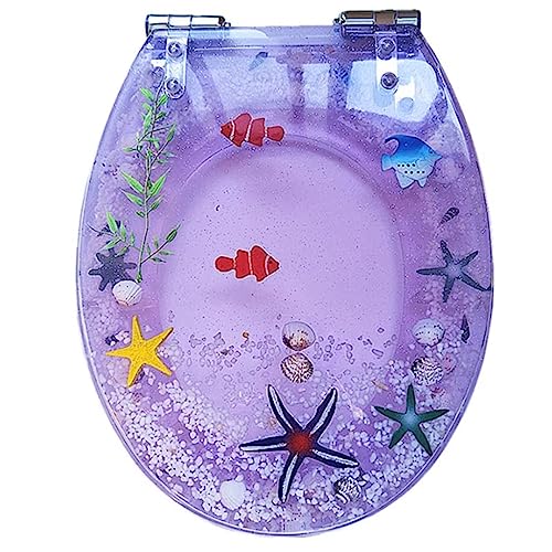 Siège de toilette bleu en résine haut de gamme et charnières finitions chrome - 2