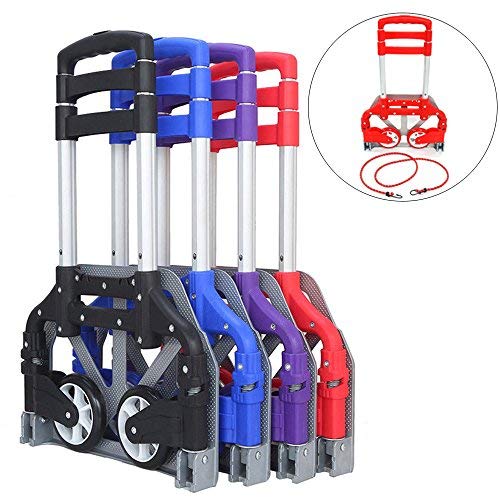 FCH Folding Hand Truck 165lbs Capacity Aluminum Portable Folding Hand Cart and Dolly