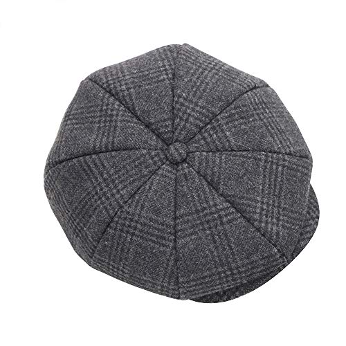 Jerague Wool Newsboy Cap For Men Women Classic Vintage Gatsby Lvy Cabbie Hat Flat Beret Cap Grey #TOP1