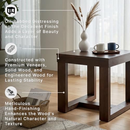 Signature Design by Ashley End Table, Oversized Square, Dark Brown - image 3