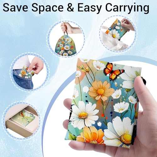 Image of Daisy Flower Gymnastics Drawstring Bags Lightweight Athlete String Bag for Gymnasts Dancer