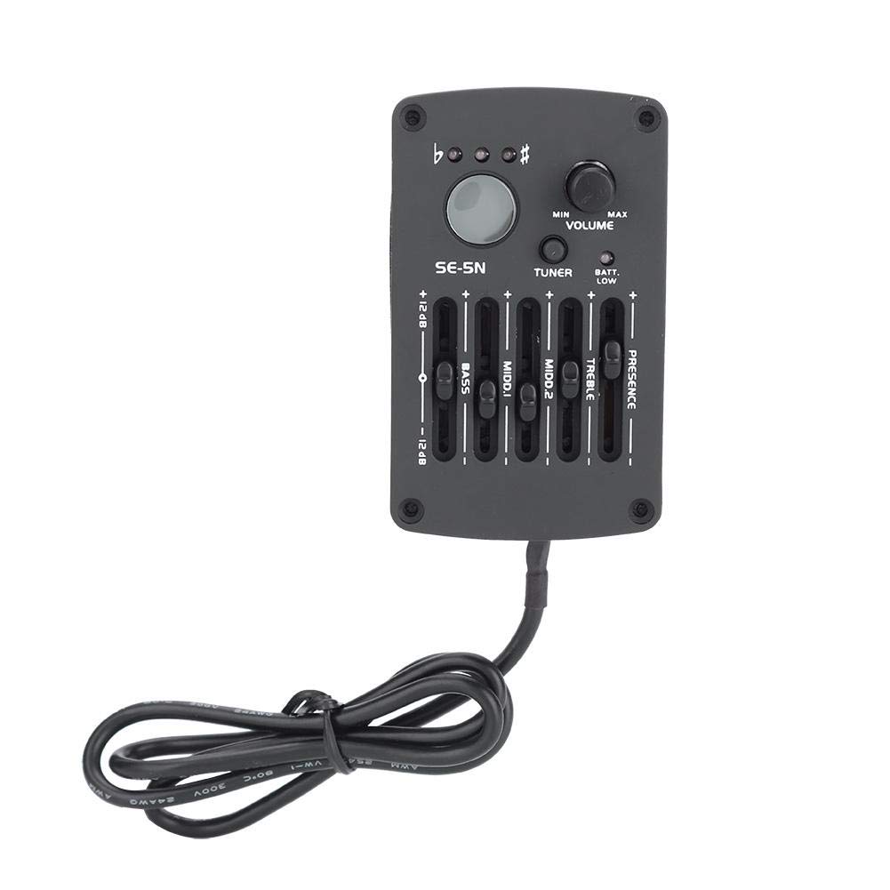 Equalizzatore a 5 Bande per Chitarra, SE-5N 5 Band EQ Equalizzatore Pickup Accordatore per Chitarra