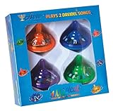 Aviv Judaica 6 Pack of 4 Musical Light Up Dreidels 24 Sing Dreidels Hanukkah Spinning Tops Musical Dreidel Plays 2 Classic Hanukkah Songs Chanukah Part Favors Lighted Spinning Tops