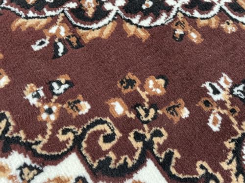 Image of TTC THREAD & TEXTURE CARPET Traditional Comfort: Power-Loomed Carpets for Living Room- Every Space Area Rug Color Brown Size 6x8 Feet (180x235cm)